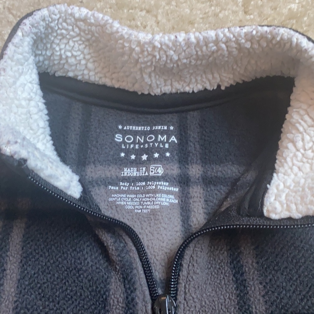 Plaid fleece long sleeve shirt boys size 4. Sonoma - Picture 2 of 3